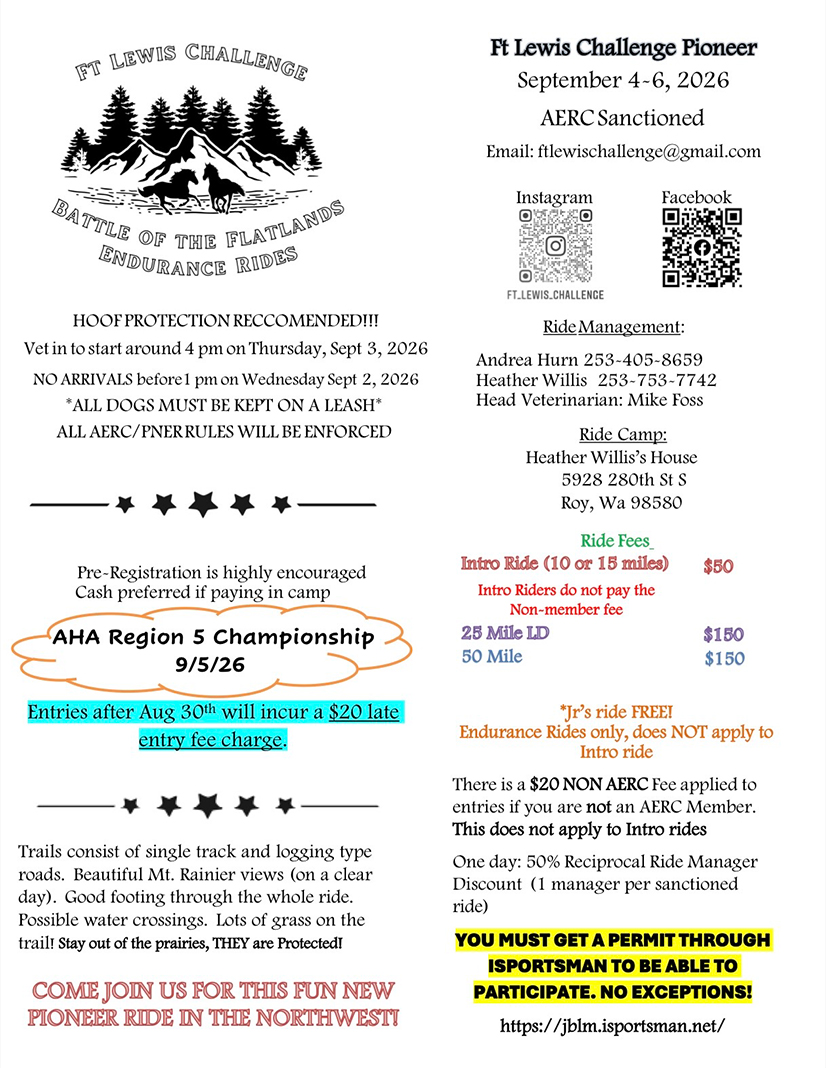 2026 region5 50mile endurance ride flyer