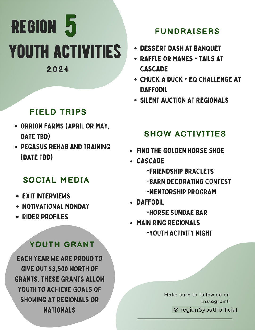 2024 Region 5 Youth Activities Flyer